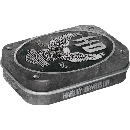 2x Nostalgic Art 6cm Mint Tin Box Harley-Davidson Metal Eagle Fresh Breath Candy