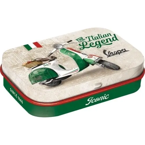 2x Nostalgic-Art 4x6 Metal Tin Mint Box Vespa Italian Legend Fresh Breath Candy