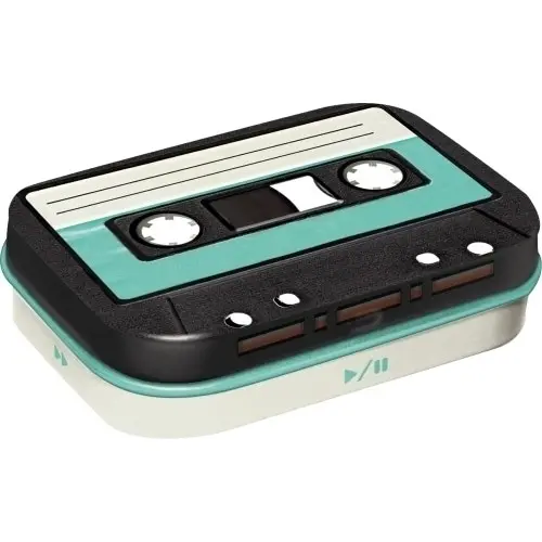 2x Nostalgic Art Mint Box Metal 6cm Tin Cassette Tape Candy Mints Fresh Breath