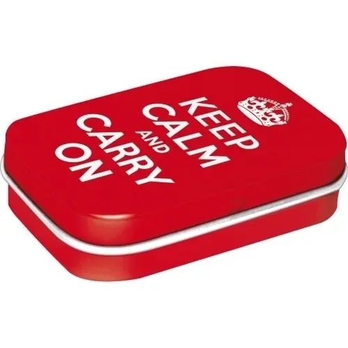 2x Nostalgic Art Mint Box Metal 6cm Tin KeepCalm Hard Candy Mints Fresh Breath