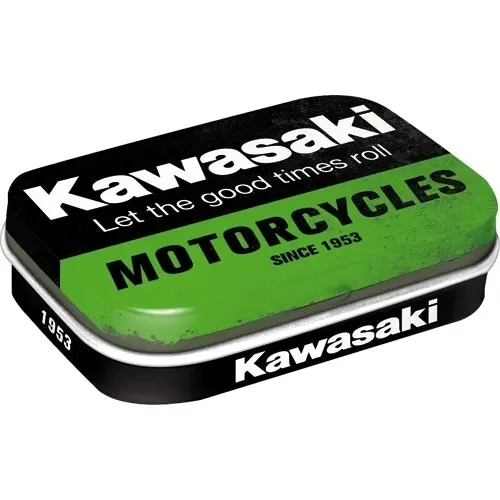 2x Nostalgic Art 4x6cm Metal Mint Box Tin Sugar-Free Candy Kawasaki Motorcycles