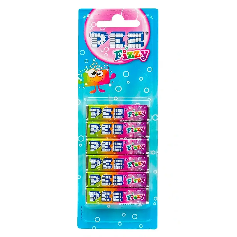 12x 8pc PEZ Fizzy Fruit Flavour Hard Candy/Lolly Refill Confectionery 8.5g