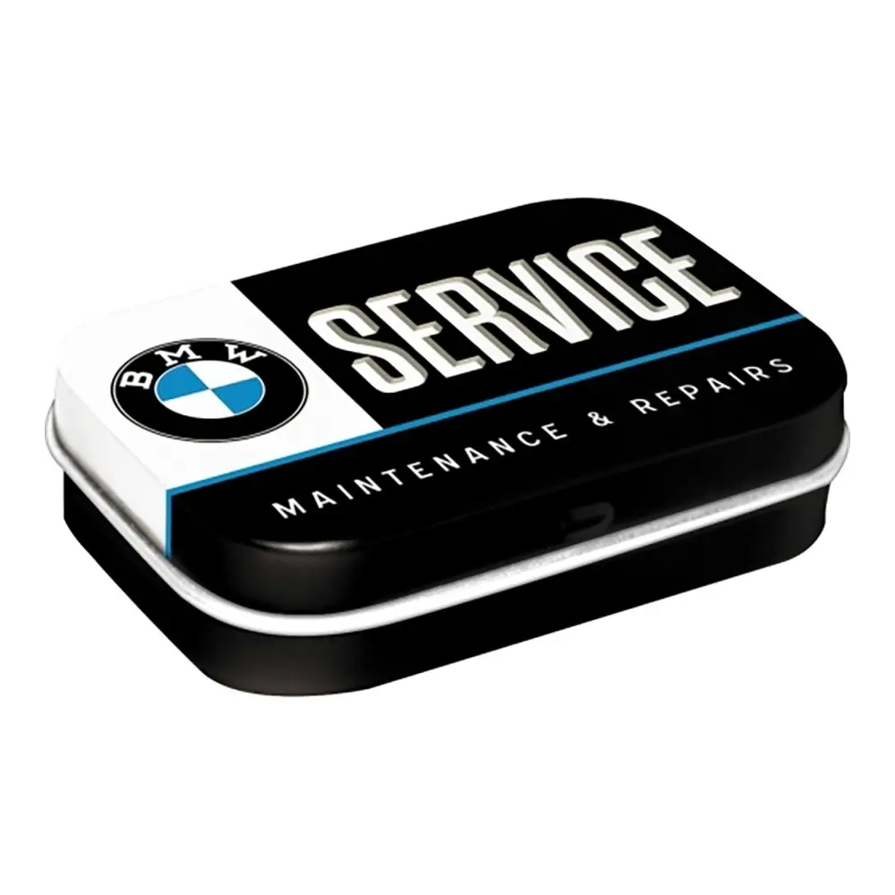 2PK Nostalgic Art Metal Tin Box BMW Service Fresh Breath Hard Candy Mints 6cm