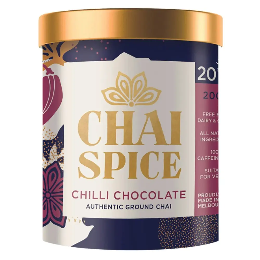 2 x Chai Spice Chilli Chocolate Chai Spiced Hot Drink Blend Tea Ground Tub