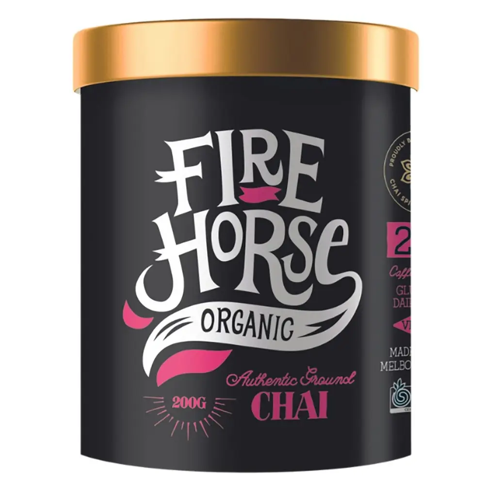 2 x Fire Horse Organic Chai Tea/Latte Hot Drink Mix Caffine Free Ground Tub