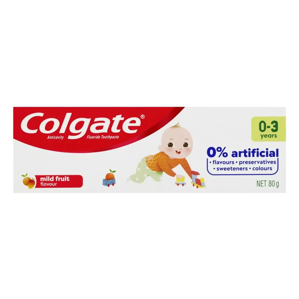 3x Colgate 80g Anti-Cavity Fluoride Kids/Children 0-3 Year Toothpaste Mild Fruit