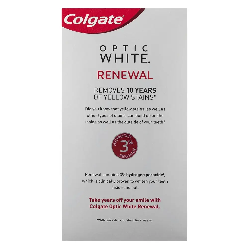 Colgate 85g Optic White Renewal Vibrant Clean Yellow Stain Removal Toothpaste