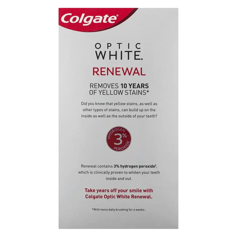 Colgate 85g Optic White Renewal Lasting Fresh Yellow Stain Removal Toothpaste