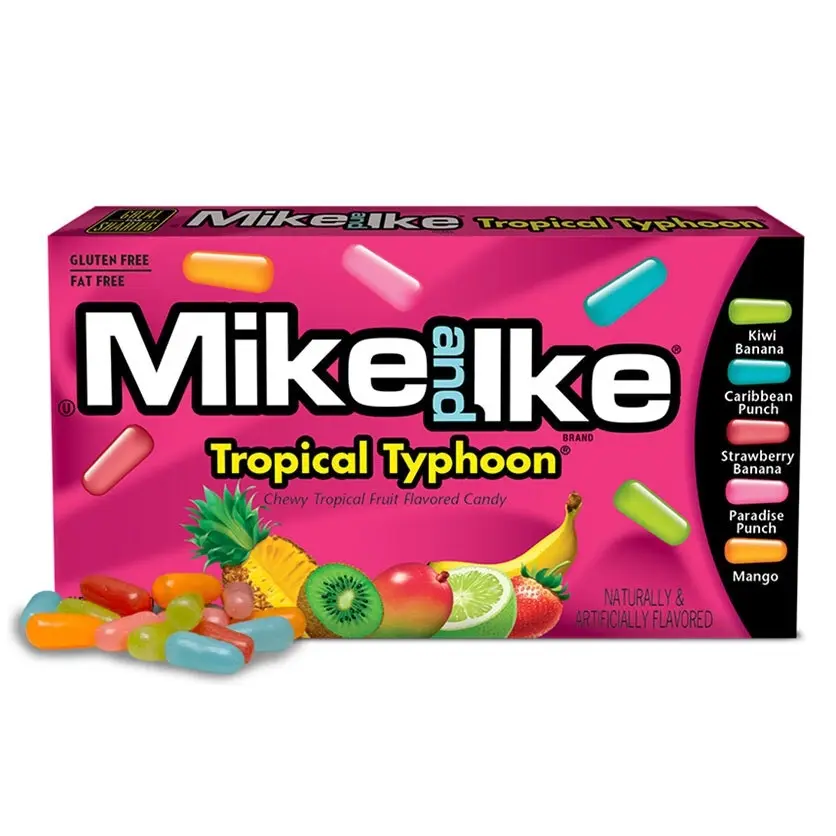 2x Mike & Ike 141g Tropical Typhoon Fruit Flavoured Chewy Confectionery Candy