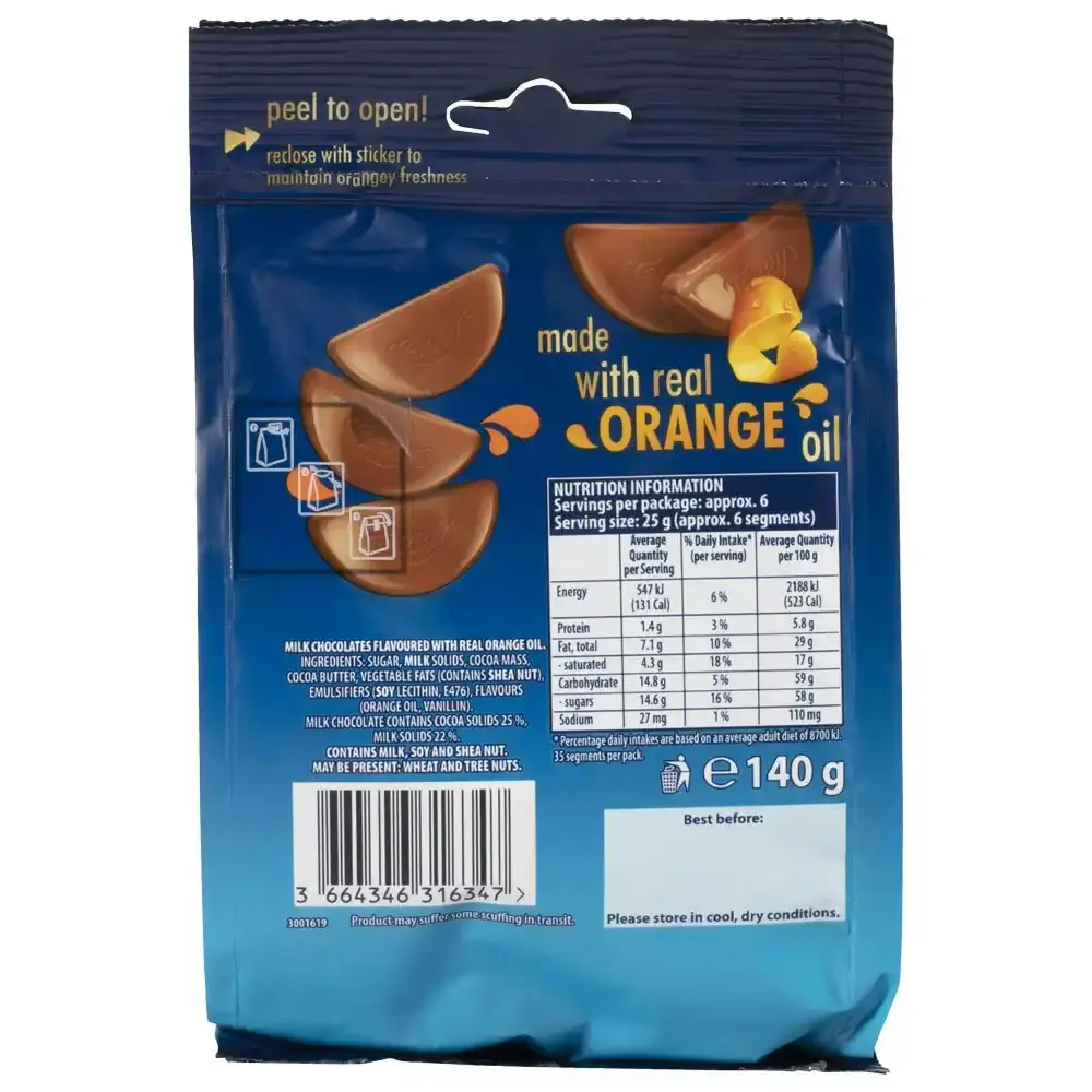 2x Terry's 140g Chocolate Orange Minis Bag Sweet/Candy/Confectionery Food/Snack