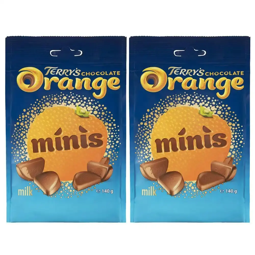 2x Terry's 140g Chocolate Orange Minis Bag Sweet/Candy/Confectionery Food/Snack