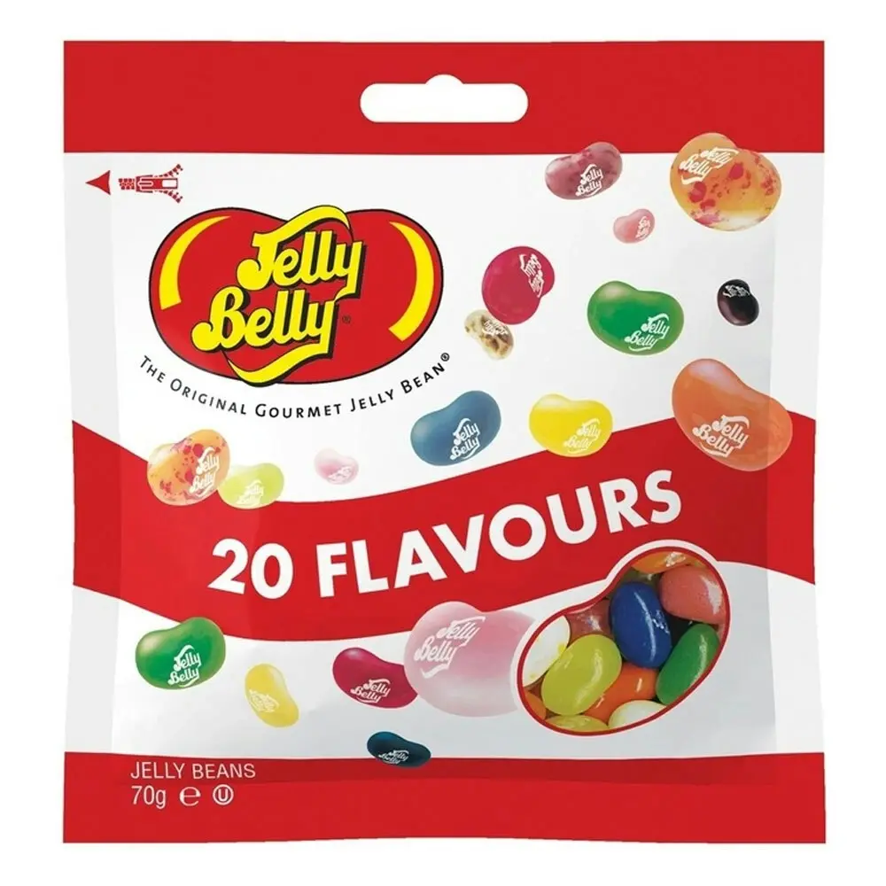 3x Jelly Belly 70g Assorted Flavours Chewing Soft Jelly Bean Candy Lolly Bag