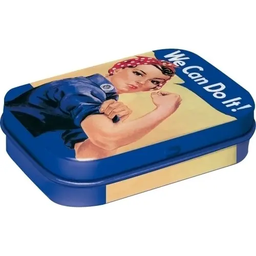 Nostalgic Art Mint Box 6cm Metal Tin We Can Do It Fresh Breath Hard Candy Mints