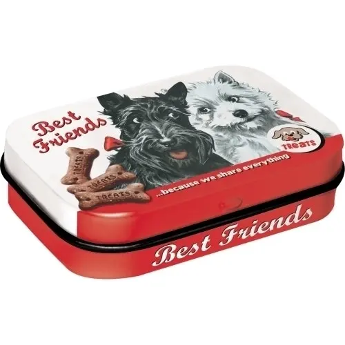 Nostalgic Art Mint Box 6cm Metal Tin Best Friends Fresh Breath Hard Candy Mints