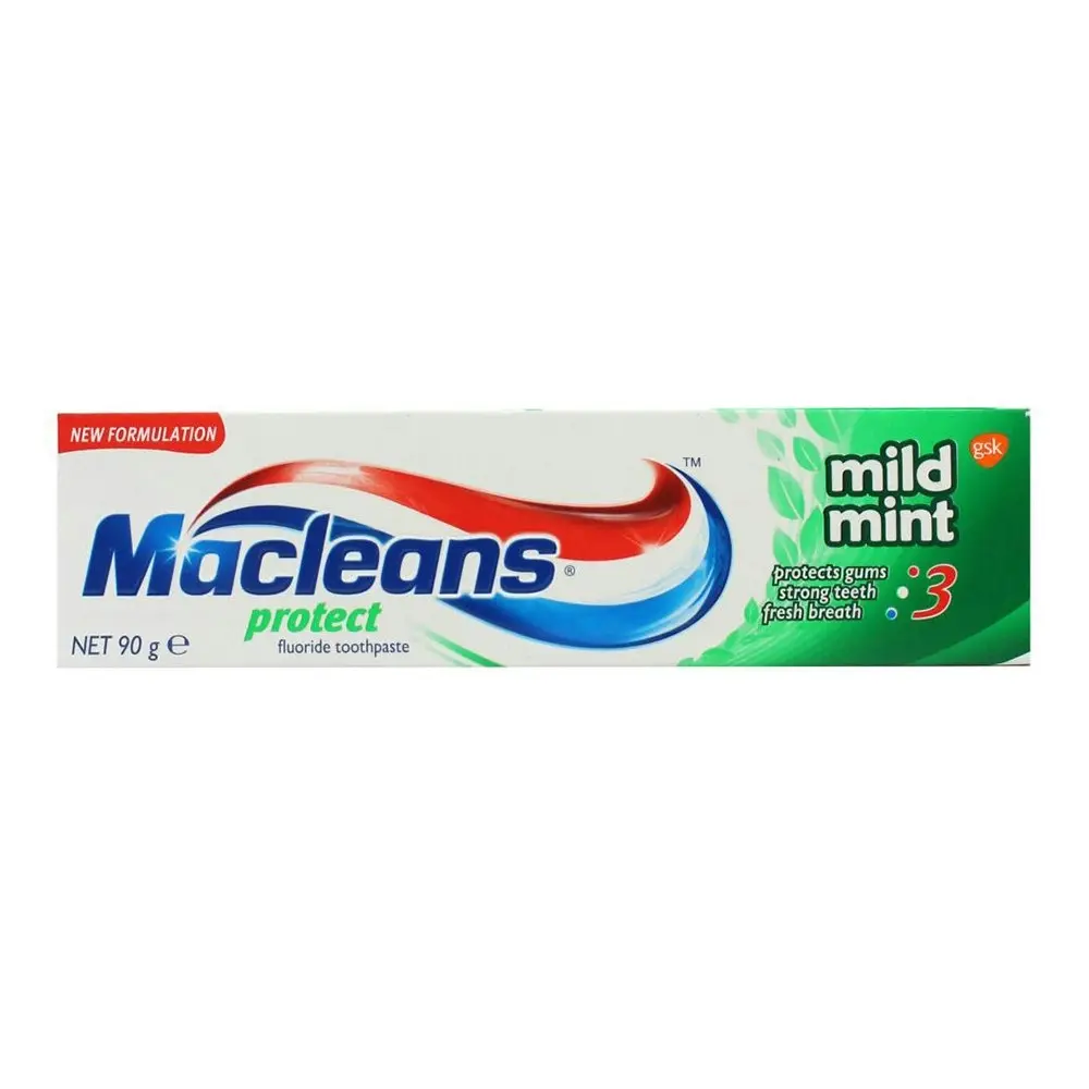 3x Macleans 90g Fluoride Toothpaste Protect Dental Oral Teeth Care Mild Mint