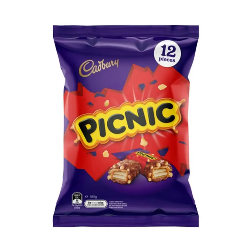 36pc Cadbury 180g Milk Chocolate Picnic Sharepack Choco Sweet Wafer Treats Snack