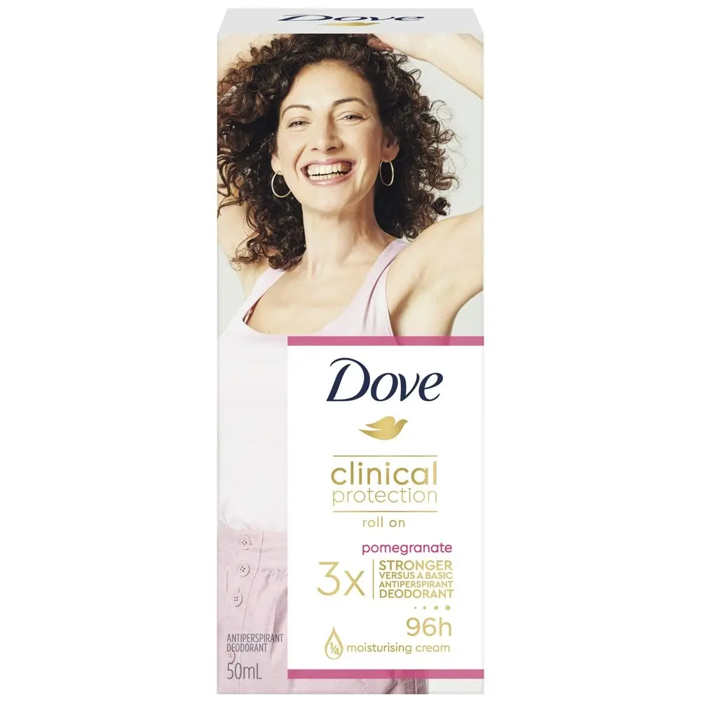 6PK Dove 50ml Clinical Protection Antiperspirant Roll On Deodorant Pomegranate