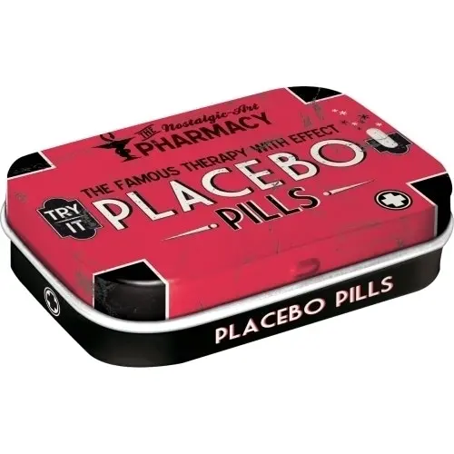 Nostalgic Art Mint Box 6cm Metal Tin Placebo Pills Fresh Breath Hard Candy Mints