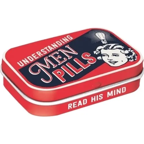 Nostalgic Art 6cm Metal Tin Mint Box Understanding Men Pills Fresh Breath Candy