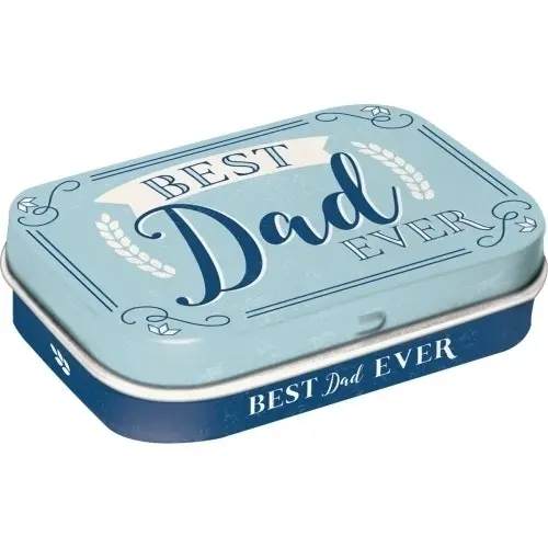 Nostalgic Art 6cm Metal Tin Mint Box Best Dad Ever Fresh Breath Hard Candy Mints