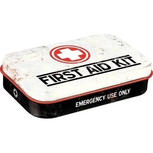 Nostalgic Art 10cm Mint Tin Box XL First Aid Kit Fresh Breath Hard Candy White