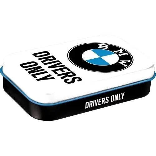 Nostalgic Art 10cm Mint Tin Box XL BMW Drivers Only Fresh Breath Hard Candy