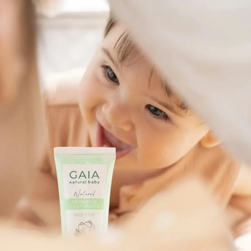 Gaia Natural Baby Oral Care Mild Mint Probiotic Fluoride Free Toothpaste 50g 6m+