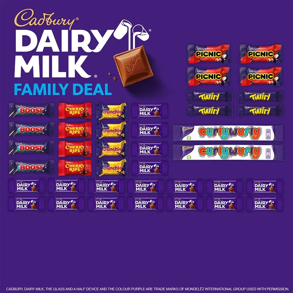 Cadbury Family Deal Showbag w/ Curly Wurly/Picnic/Crunchie/Cherry Ripe Chocolate