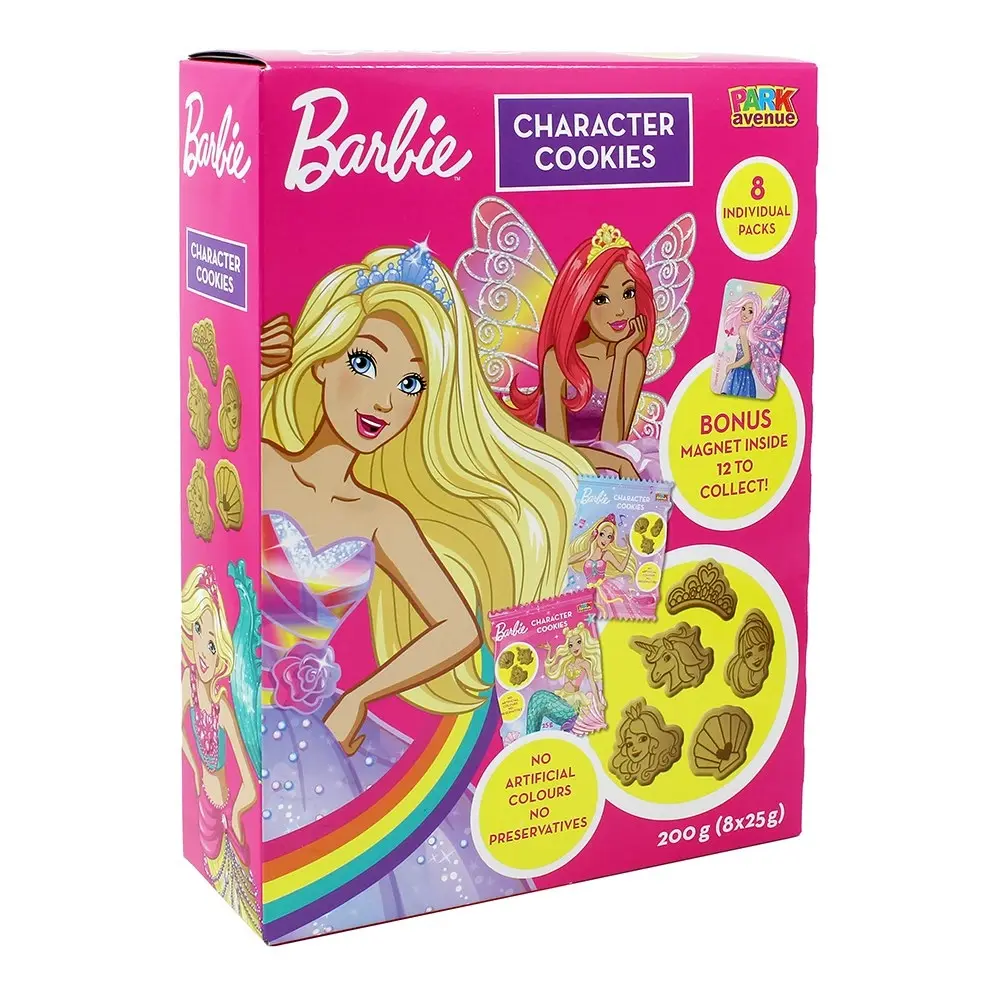 32pc Park Avenue Barbie Character Cookies/Biscuits Box w/Magnet 25g Assorted