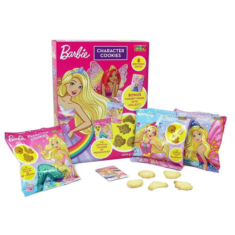 32pc Park Avenue Barbie Character Cookies/Biscuits Box w/Magnet 25g Assorted