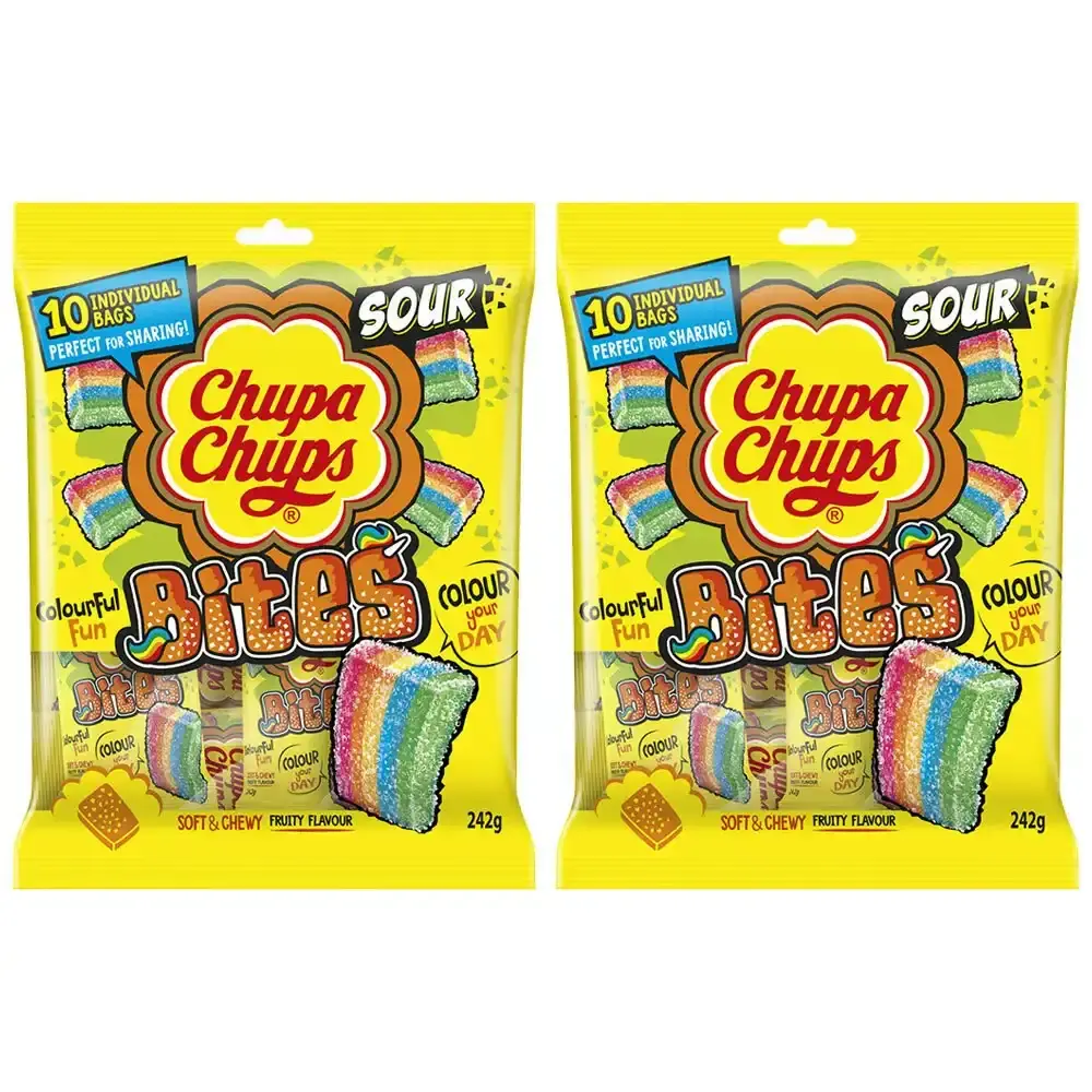 20pc Chupa Chups 484g Sour Bites Candy Share Pack Sweet/Confectionery Food/Snack