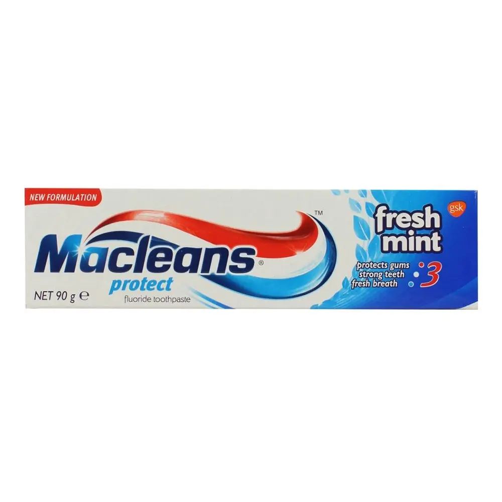 3x Macleans 90g Fluoride Toothpaste Protect Dental Oral Teeth Care Fresh Mint