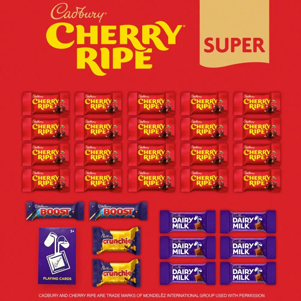 30pc Cadbury Dairy Milk Cherry Ripe Super Showbag Chocolate Confectionery Snacks