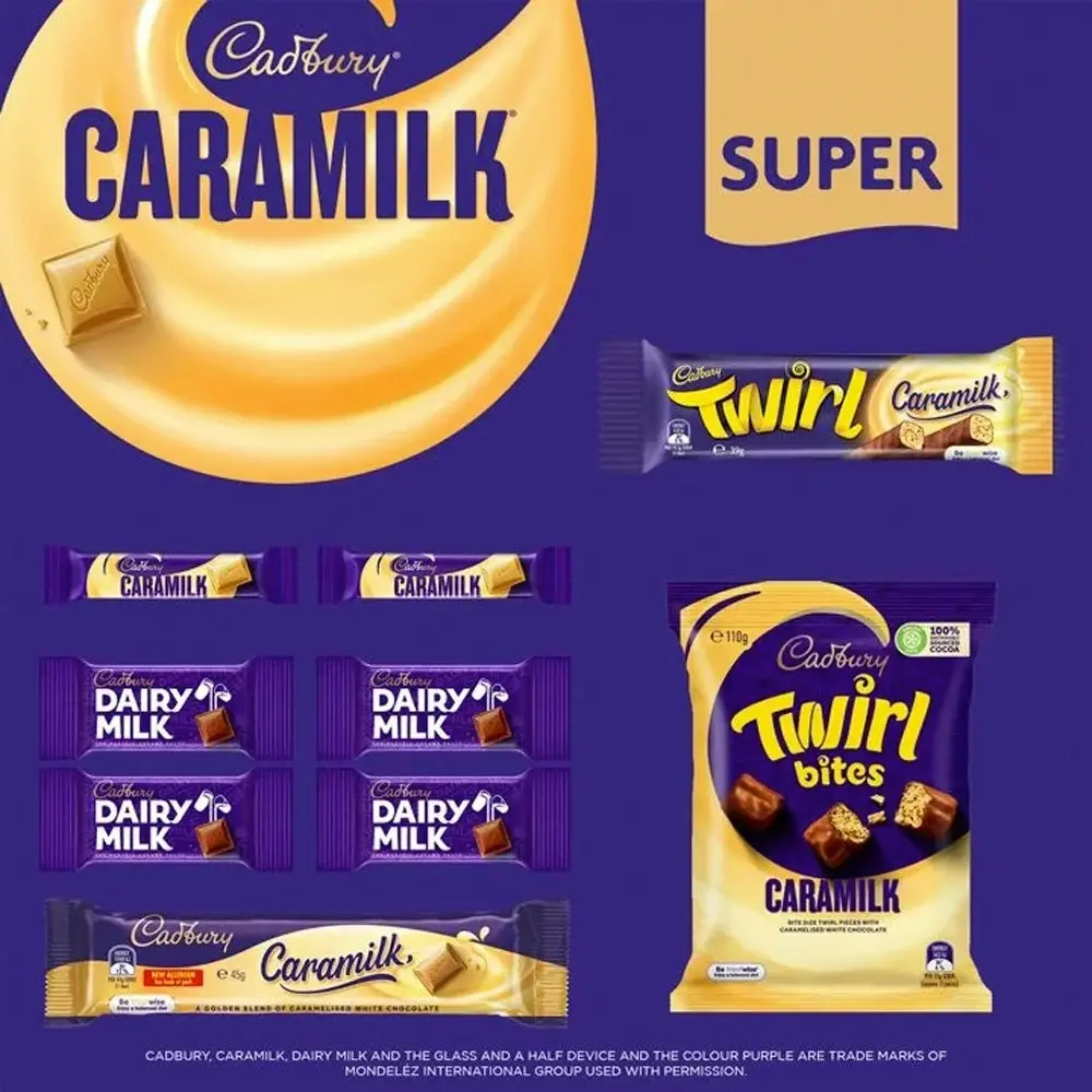 9pc Cadbury Dairy Milk Caramilk Super Showbag Chocolate Confectionery Mix Snacks