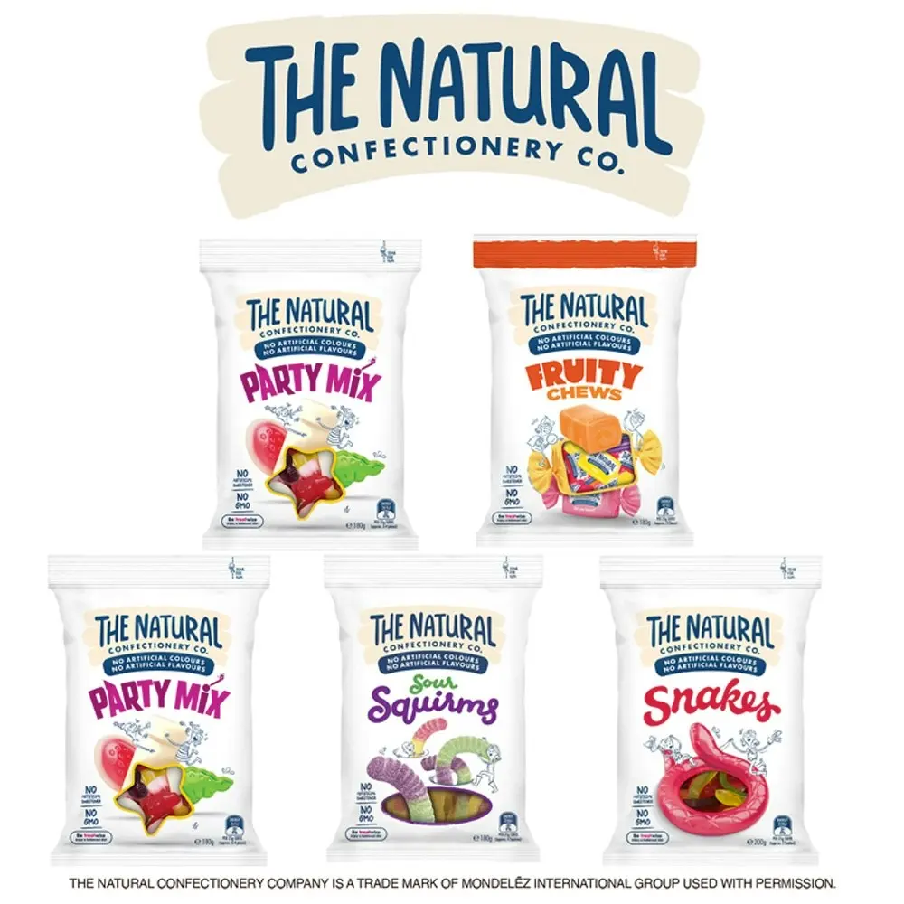 5pc The Natural Confectionery Co. Party Mix Fruity Chews Showbag Candy Snacks