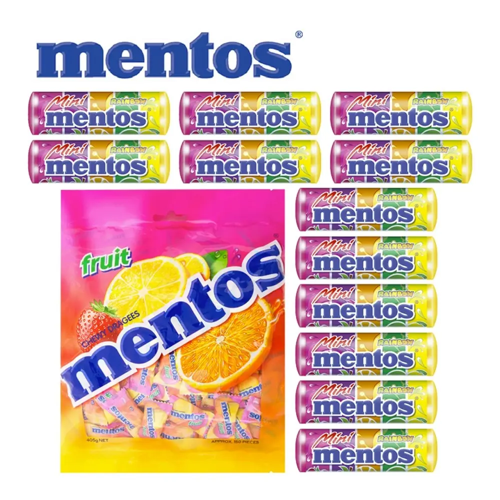 Mentos Fruit Flavoured Chews Confectionery Candy Chewy Kids Lolly Mix Showbag