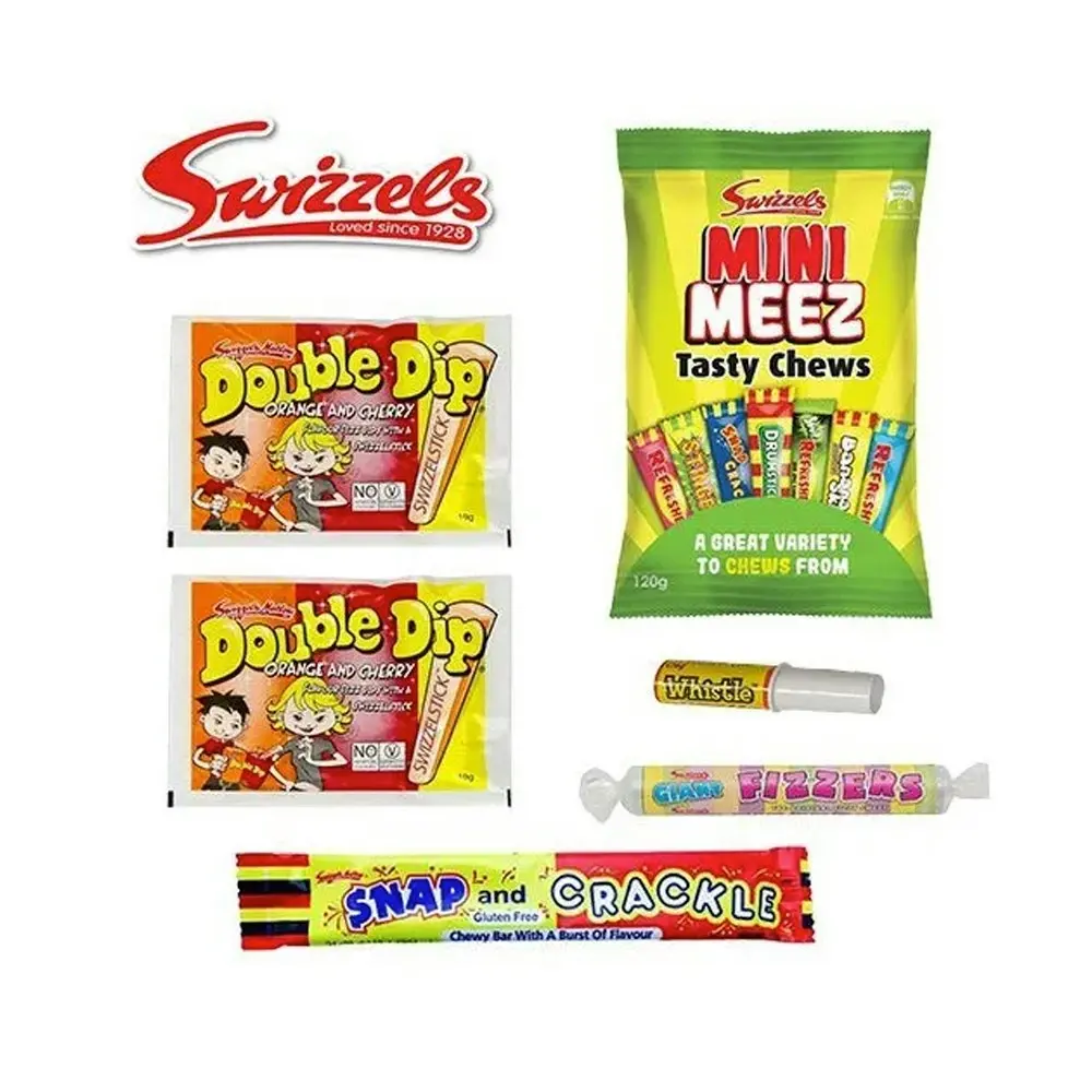 Swizzels Whistle Confectionery Fizzer Candy Bar Chews Mix Flavour Lolly Showbag