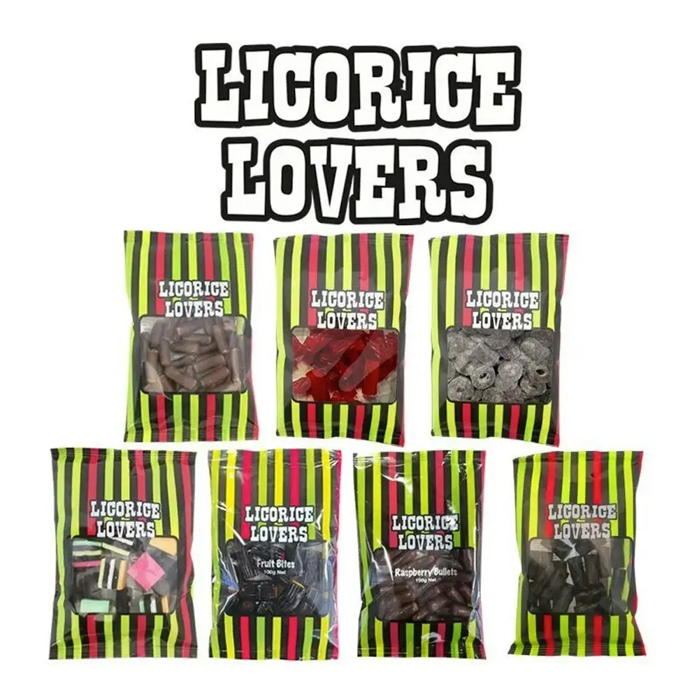 Licorice Lovers Flavoured Black Liquorice Fruit/Raspberry Choc Bullet Showbag