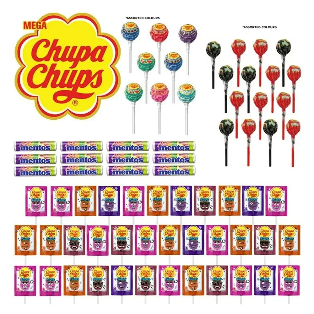 Chupa Chups Megabag Lollypop Confectionery Mentos Candy Fruit Sweets Mix Showbag