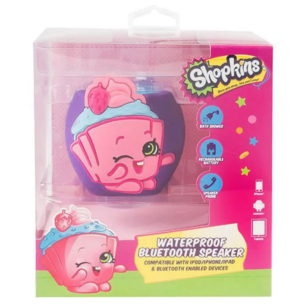 Shopkins Waterproof Rugged Kids Wireless Bluetooth Speaker Portable/Rechargeable