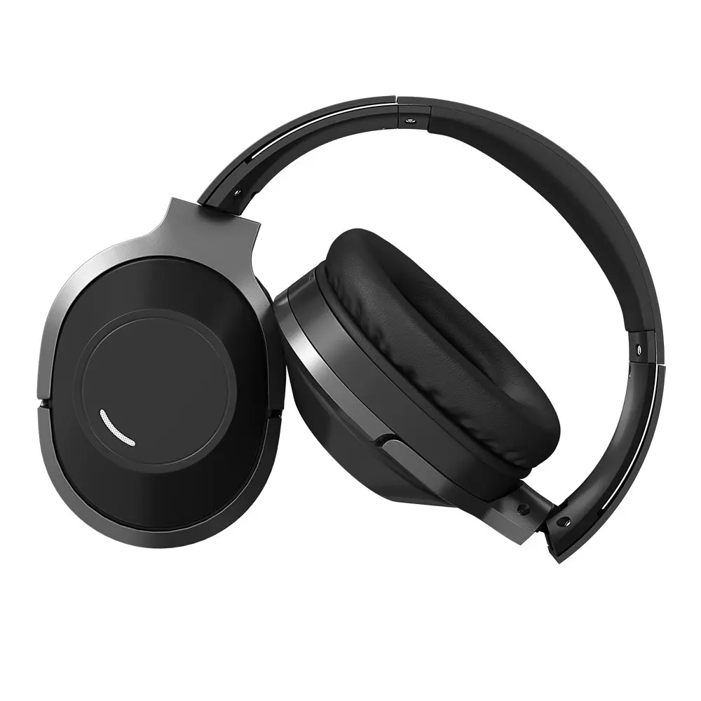 Liquid Ears Wireless/Bluetooth Over-Ear Foldable Headphones w/Built-In Mic Black