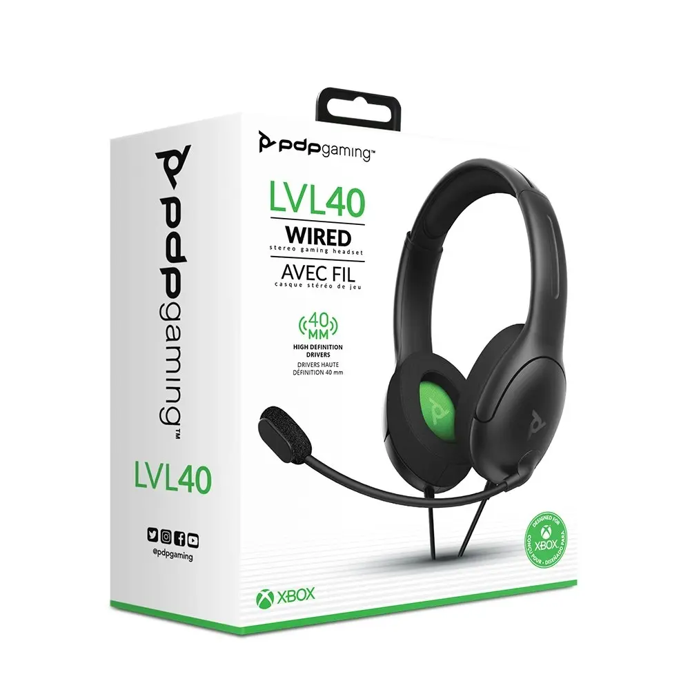 PDP Gaming LVL40 Wired Stereo Gaming Headset For Xbox Series X/S/One Console