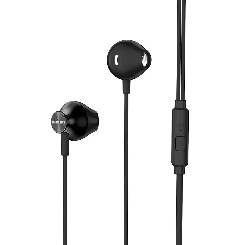 Philips In-Ear Earbud Neodynium Earphones/Headphones w/ Mic & 1.2m Cable Black