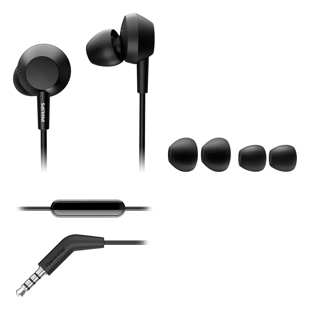 Philips Bass Series 4000 In-Ear Wired Headphones w/ Built-In Mic/3.5mm Black