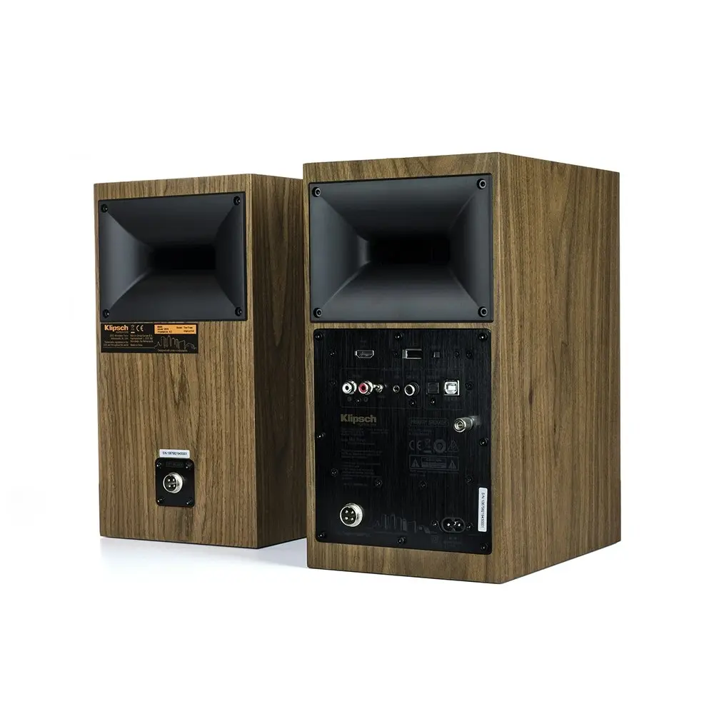 2x Klipsch The Fives Powered Monitor/Bookshelf Speaker Wireless/Bluetooth Walnut