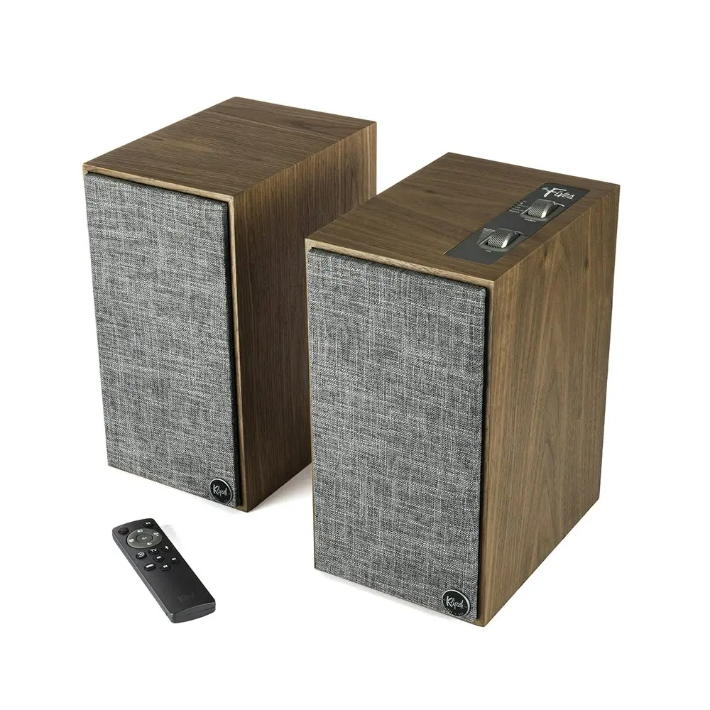 2x Klipsch The Fives Powered Monitor/Bookshelf Speaker Wireless/Bluetooth Walnut