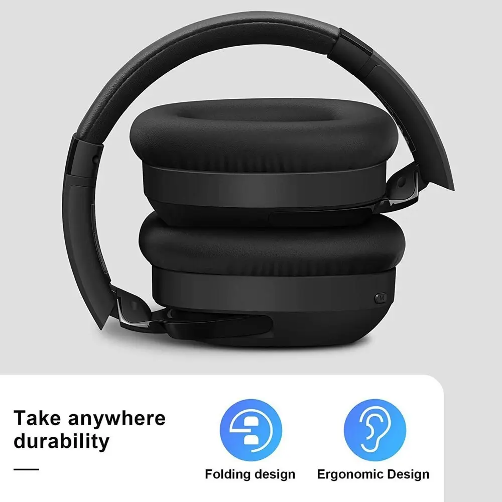 Silcron Active Noise Cancelling Bluetooth Headphones With 40H Playtime Black