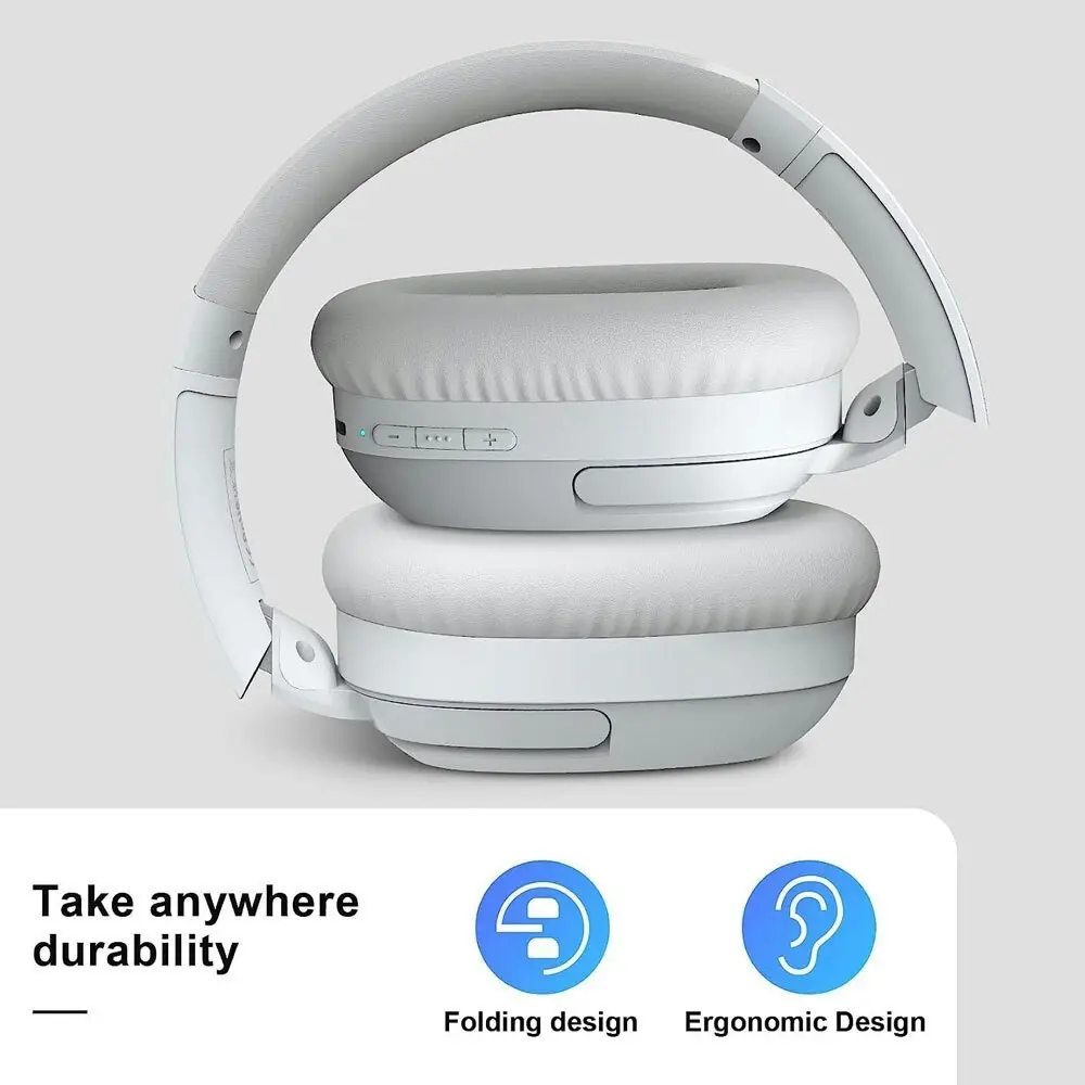 Silcron Active Noise Cancelling Bluetooth Headphones With 40H Playtime White