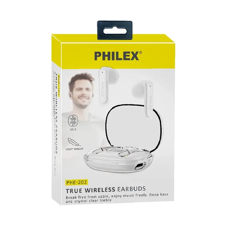 Philex True Wireless Earbuds w/ Charging Case And LED Display 300mAh White