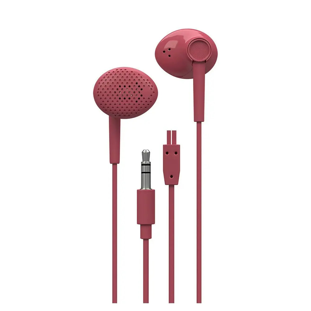 Liquid Ears Everyday Earphones In-Ear Earbuds/Headphones w/ 3.5mm Audio Jack Red